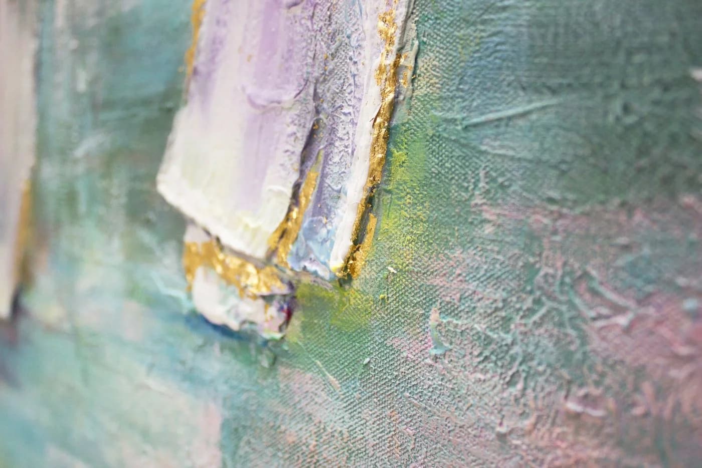 YS-Art Gemälde Segelboote Meer Leinwand Handgemalt Türkis Gold