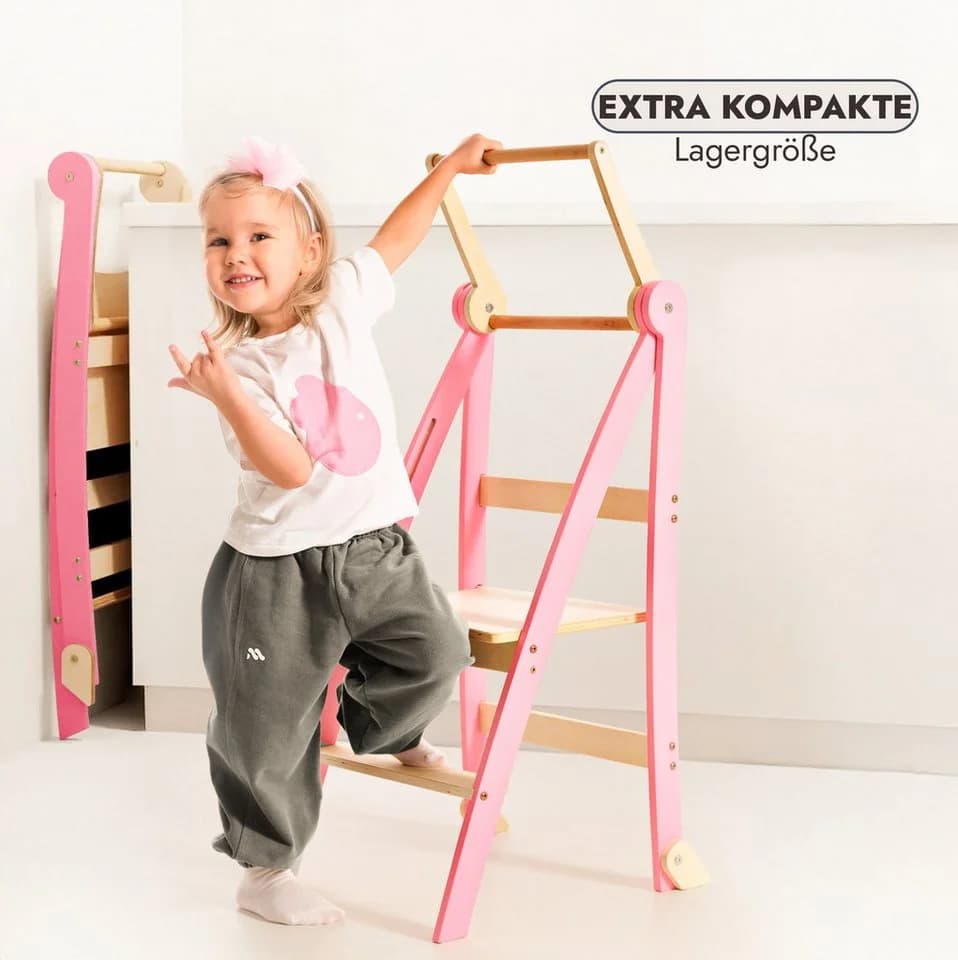Kinderklappstuhl Montessori-Design, kompakt und leicht zusammenklappbar