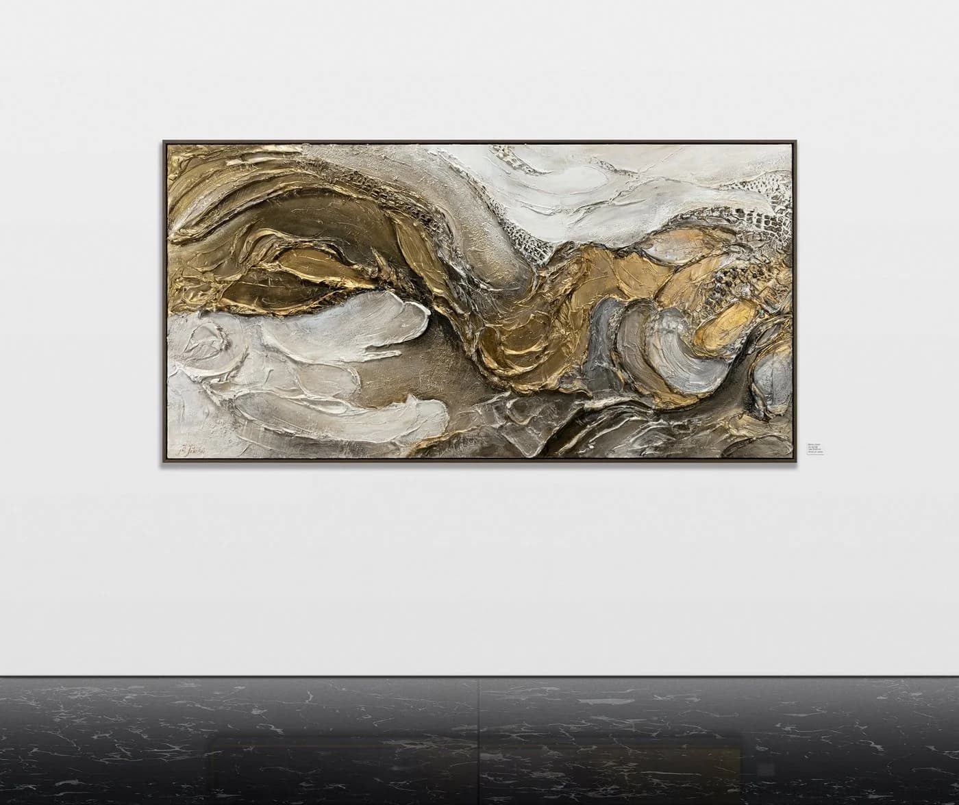 YS-Art Leinwandbild Unendlichkeit Abstrakt 3D Effekt Gold mit Rahmen