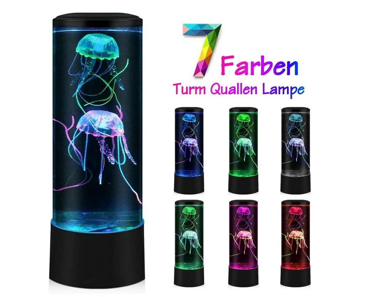 feinlux LED Dekolicht 2 in 1 Quallen Licht Aquarium USB-Ladung Transparent