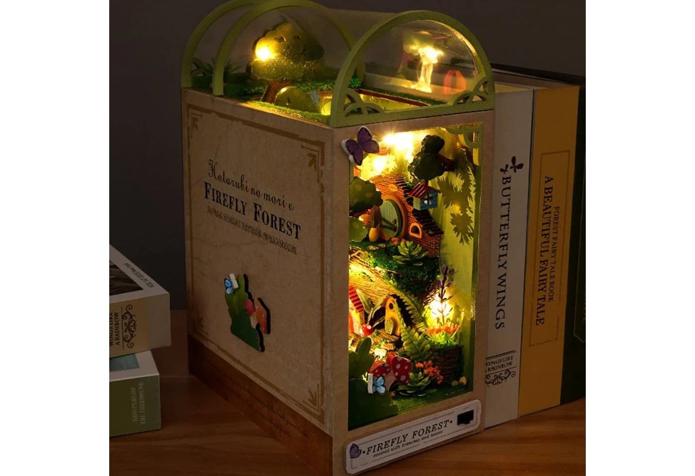 finlux 3D-Holzmodell Bücherregal mit LED & 300 Teilen