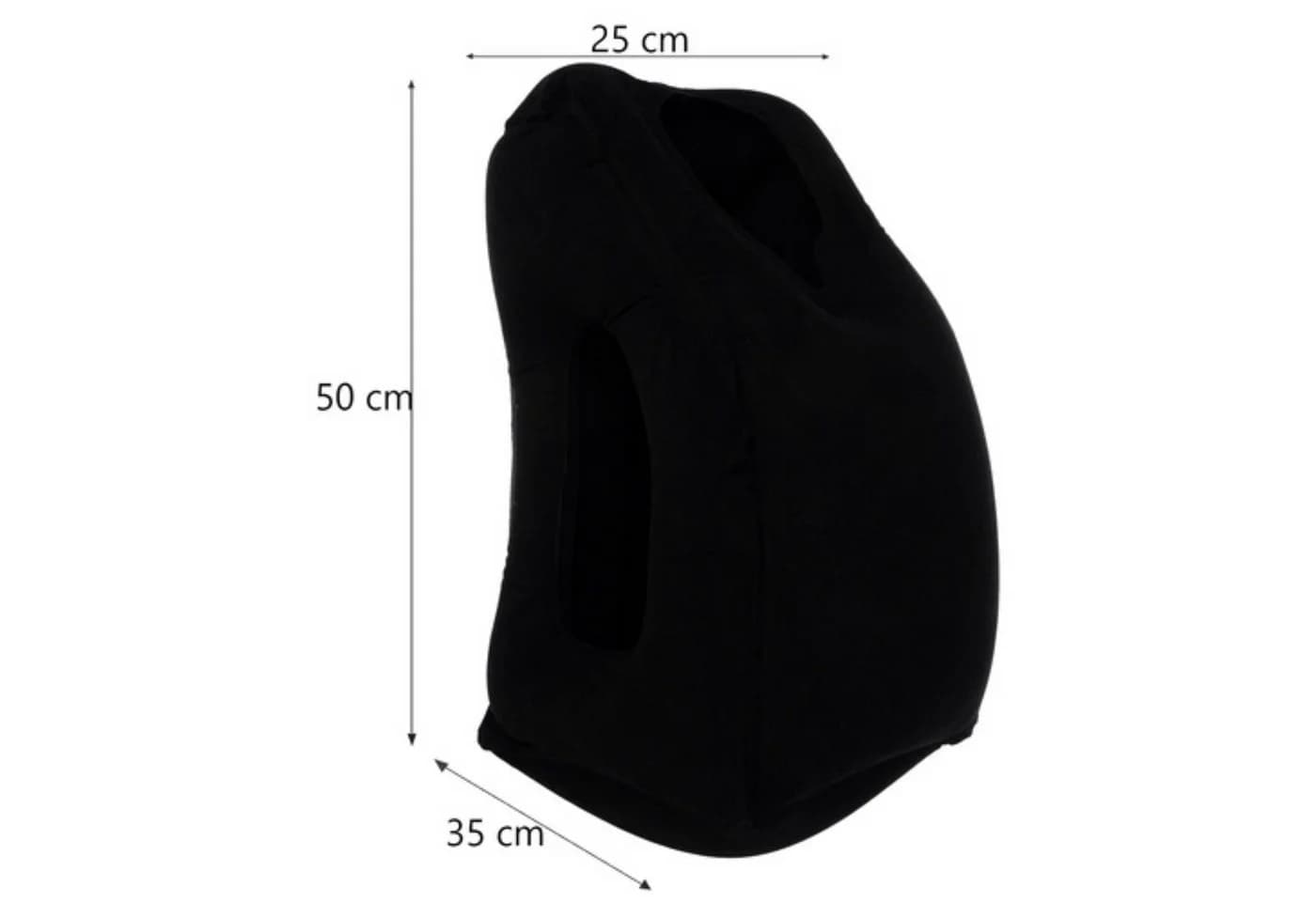 Trizand Aufblasbares Reisekissen Schwarz 45°-Design