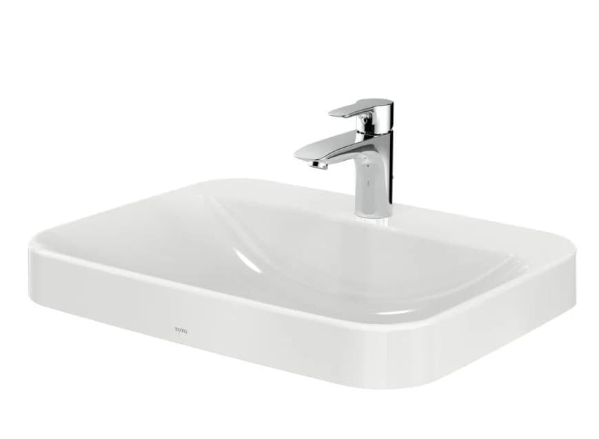 TOTO LF Möbelwaschtisch weiß 600mm mit Hahnloch und Überlauf