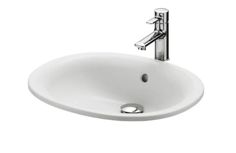TOTO Einbauwaschtisch 53 cm rund weiß ohne Hahnloch