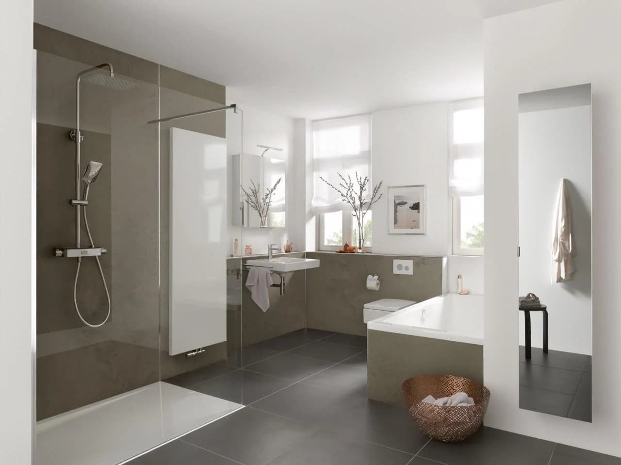 HSK RenoDeco Designplatte Castello Grau 100x255 cm Aluminium