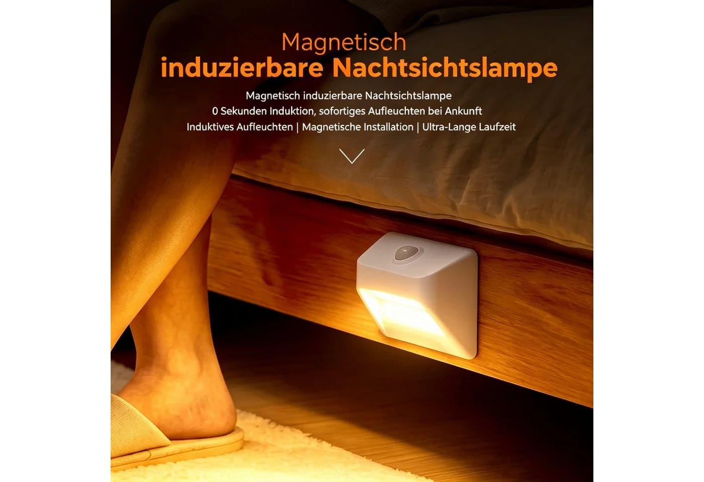 Toomoke LED Nachtlicht mit Bewegungsmelder Warmweiß Kabellos