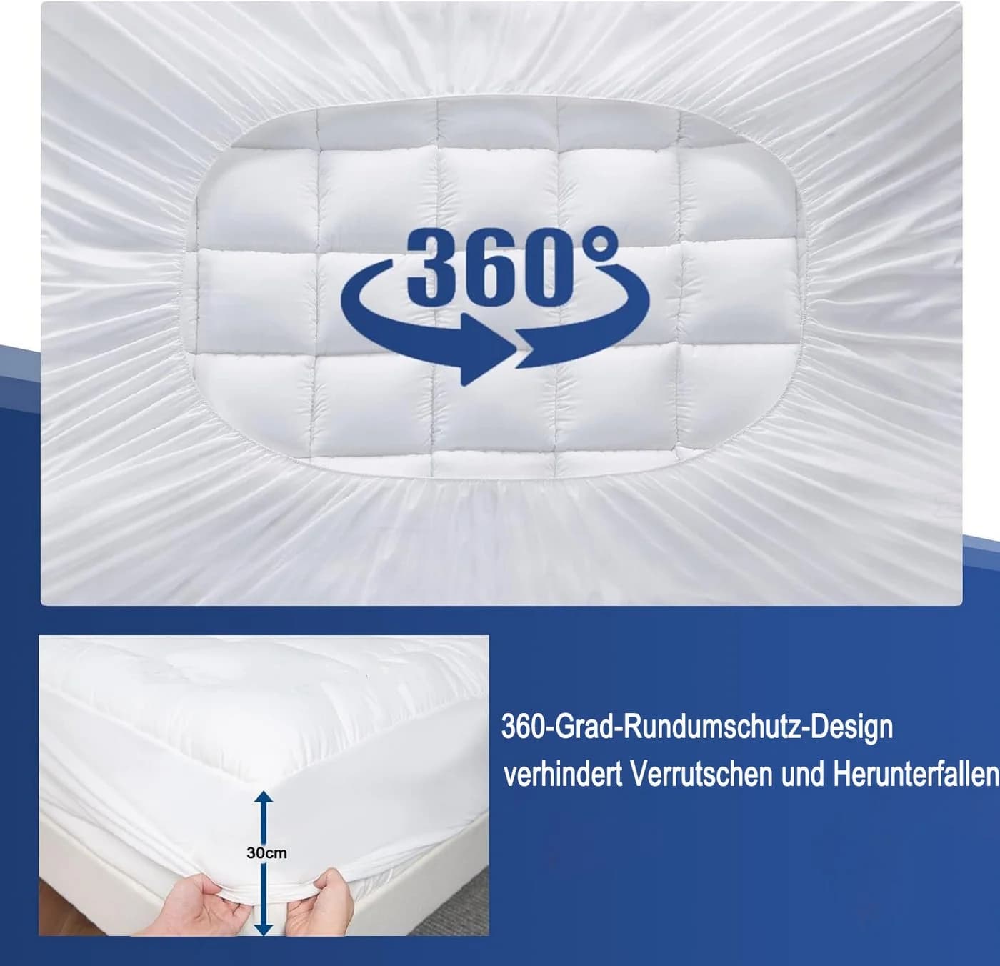 Matratzenersatzbezug Matratzenauflage Matratzentopper 90x200cm,140x200cm,180x200cm wohnTRAUM24