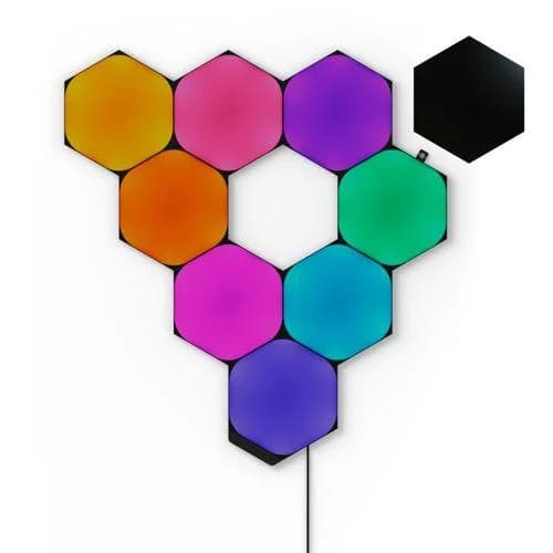Nanoleaf LED Dekolicht Nanoleaf Shapes Ultra Black Hexagons Starter Kit - 9PK, LED fest integriert, Modulares Stecksystem, Smarte Technologie