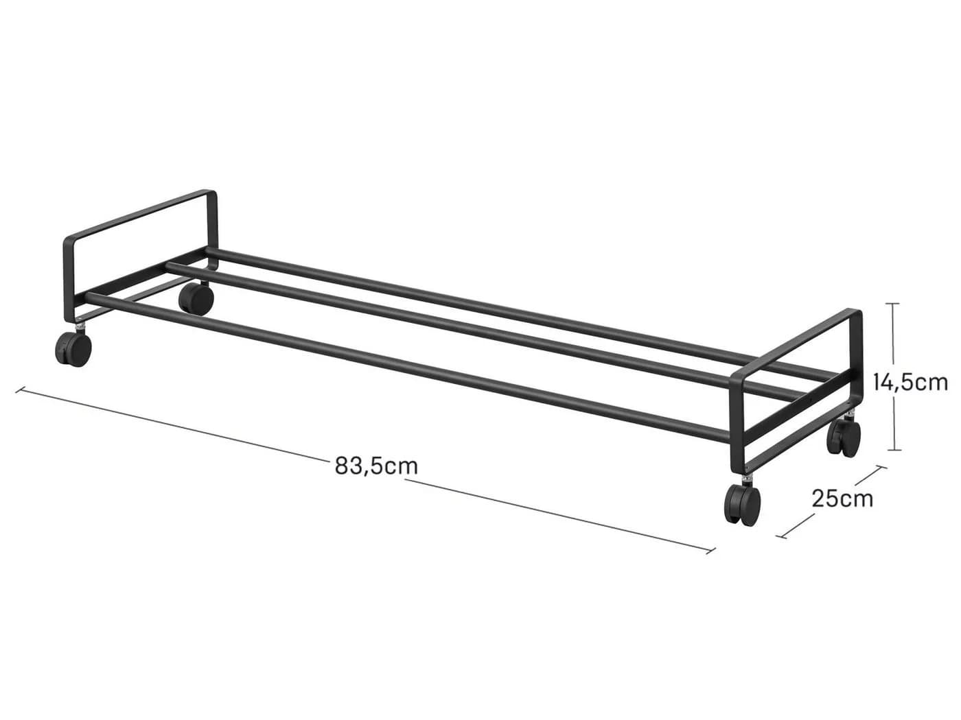 Yamazaki Schuhregal Tower Schwarz Metall mit Rollen