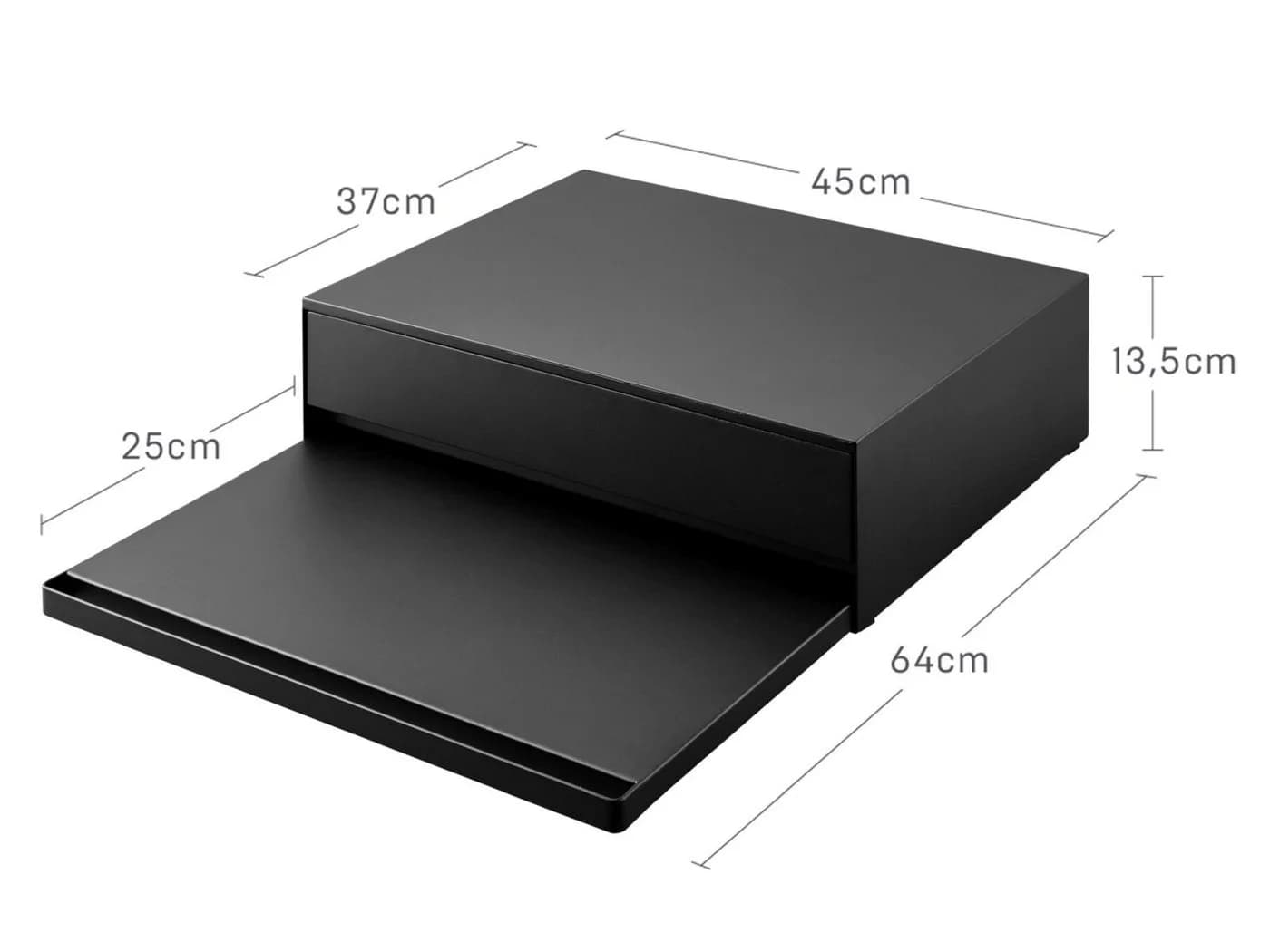 Yamazaki Küchenregal Tower mit Ausziehtablett und Schublade Schwarz