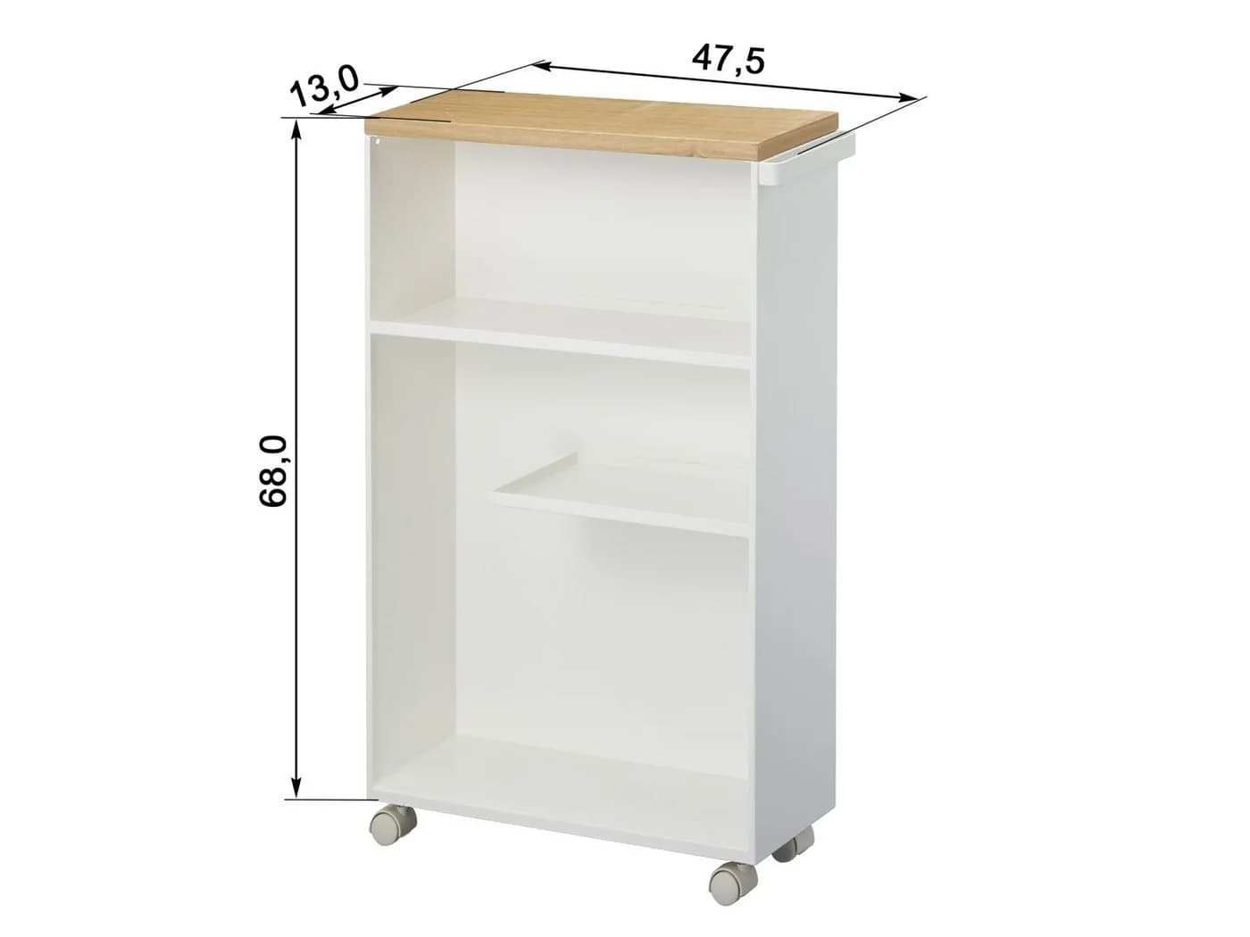 Yamazaki Badregal Tower schmal Badwagen Weiß Metall Holz