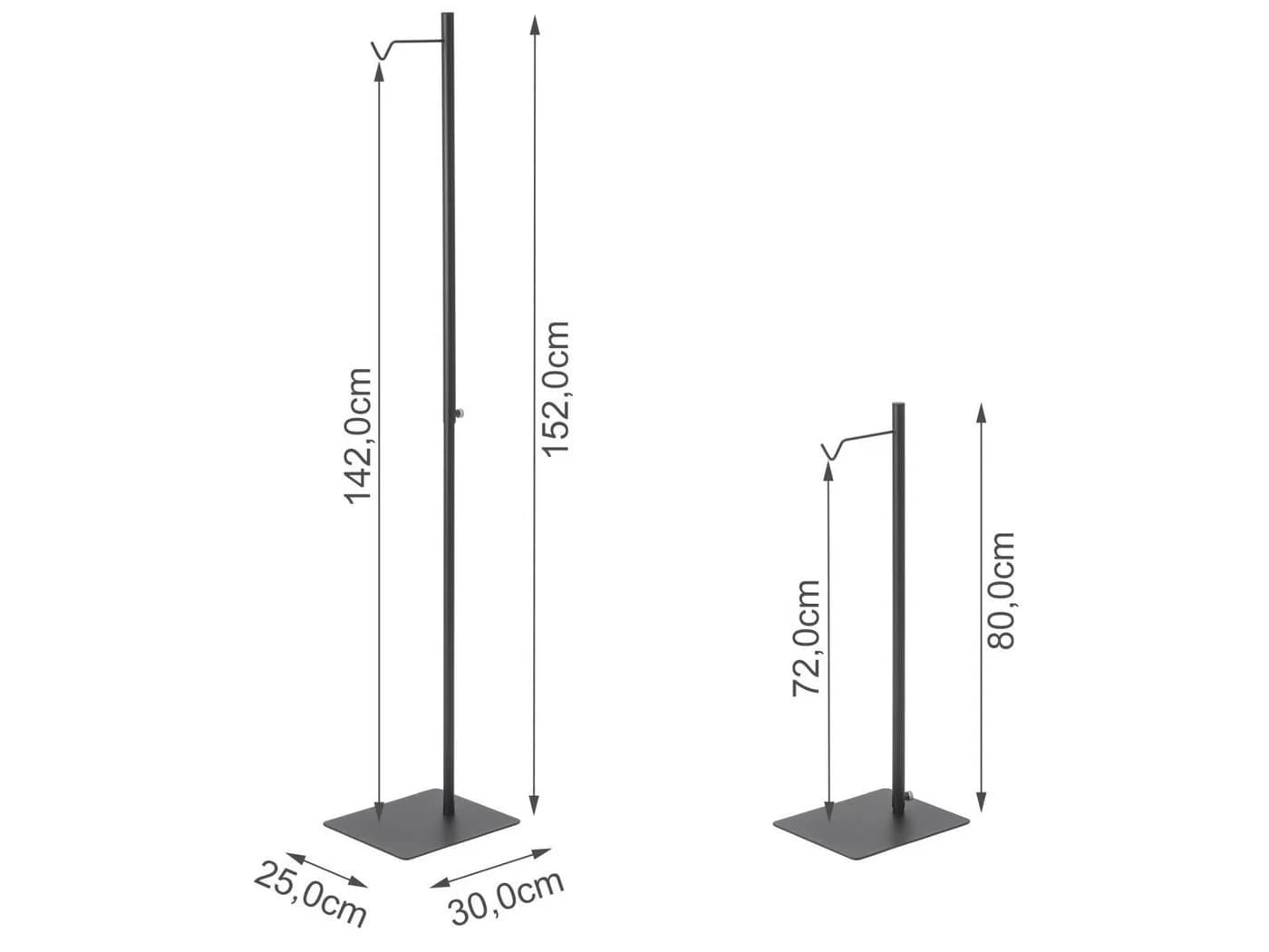 Yamazaki Blumenampel Tower Metall Schwarz Verstellbar Universalständer
