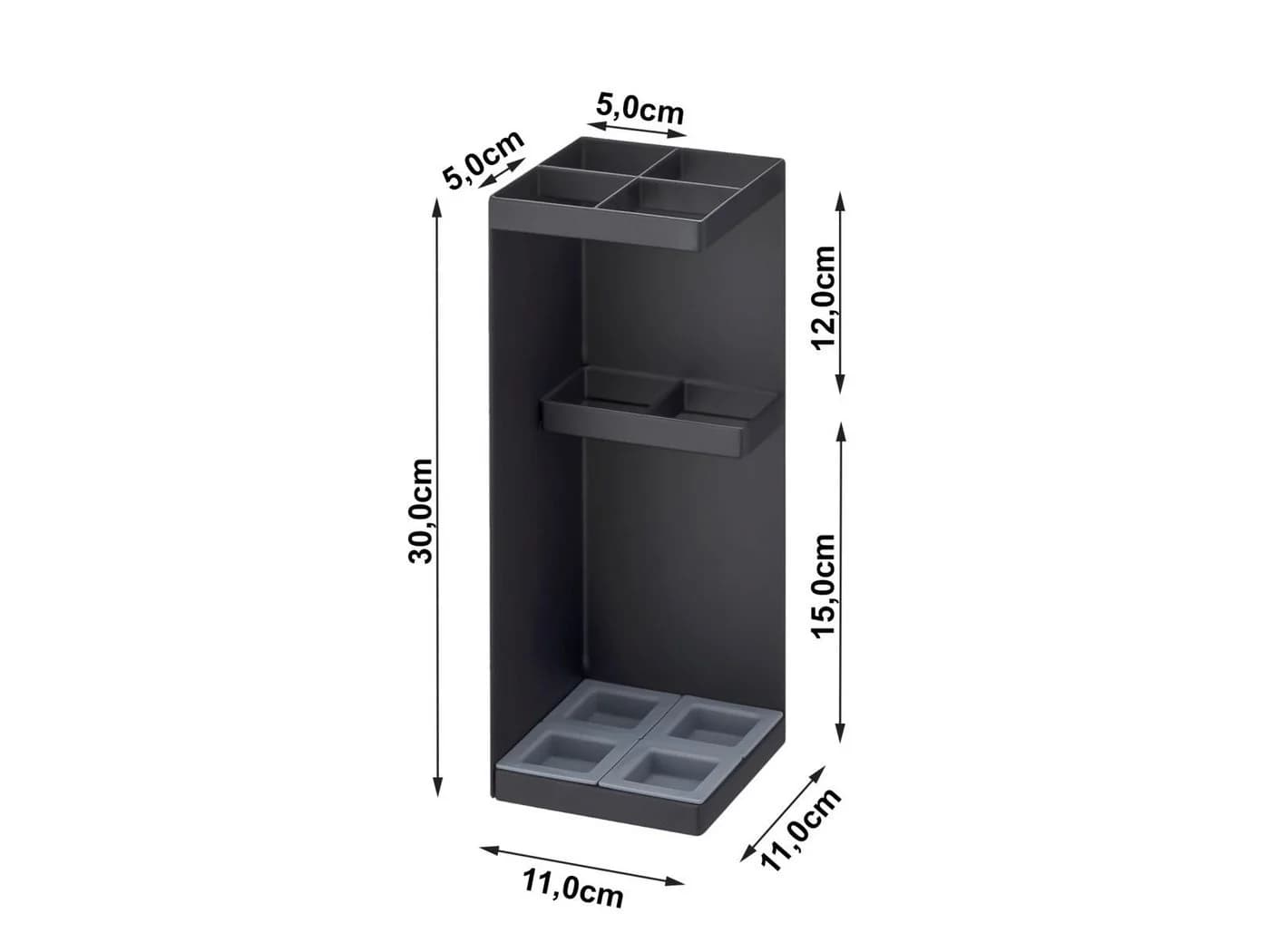 Yamazaki Schirmständer Smart Metall Schwarz Platzsparend