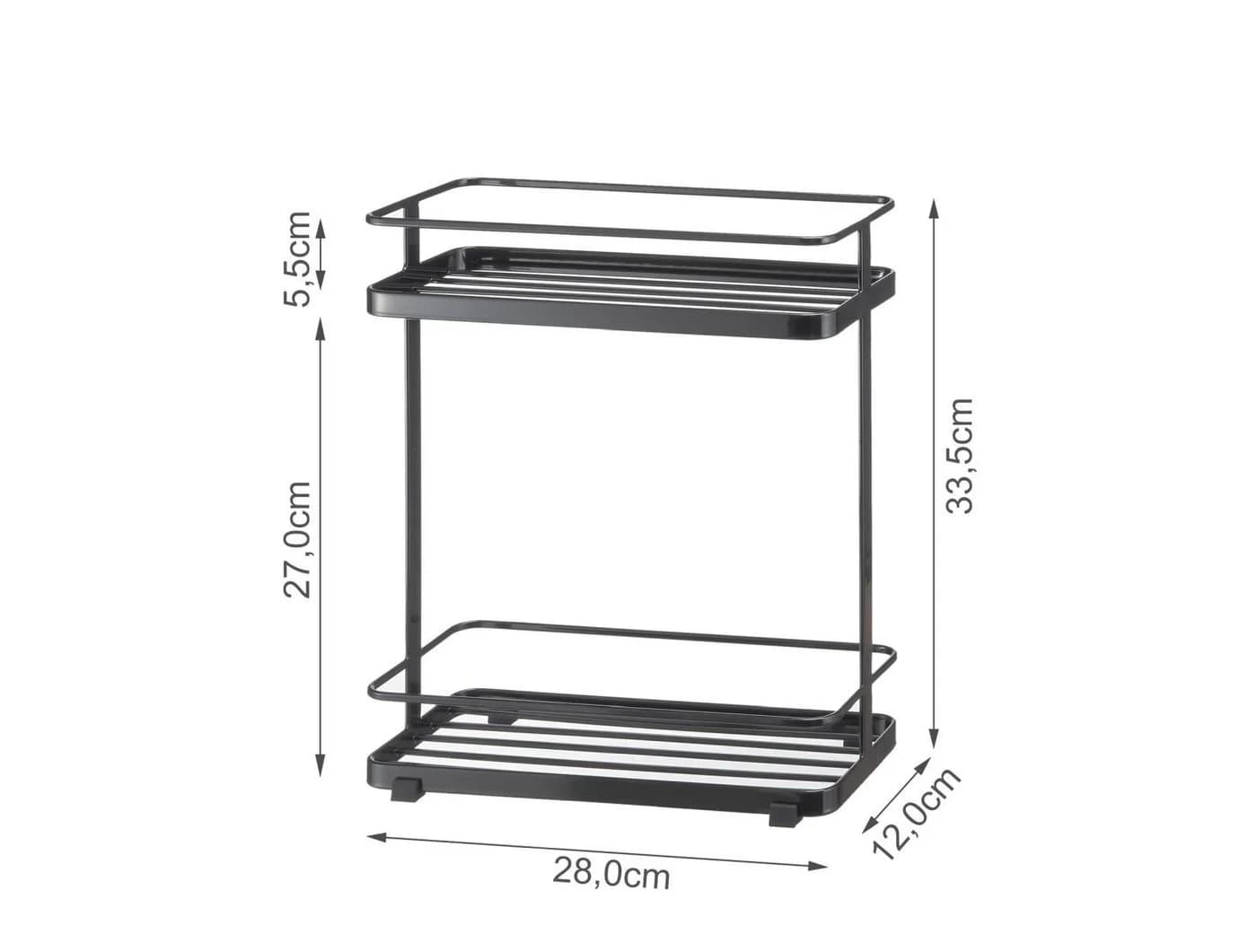 Yamazaki Badregal Tower Standregal Metall Schwarz 2 Ebenen