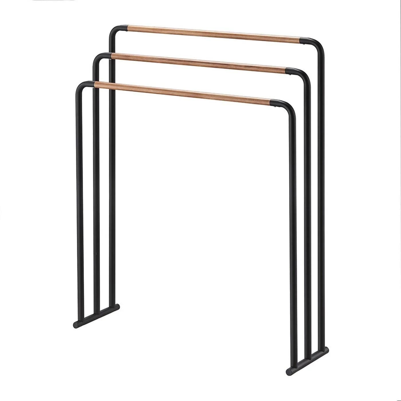 Yamazaki Handtuchständer Plain Schwarz 3 Stangen Freistehend