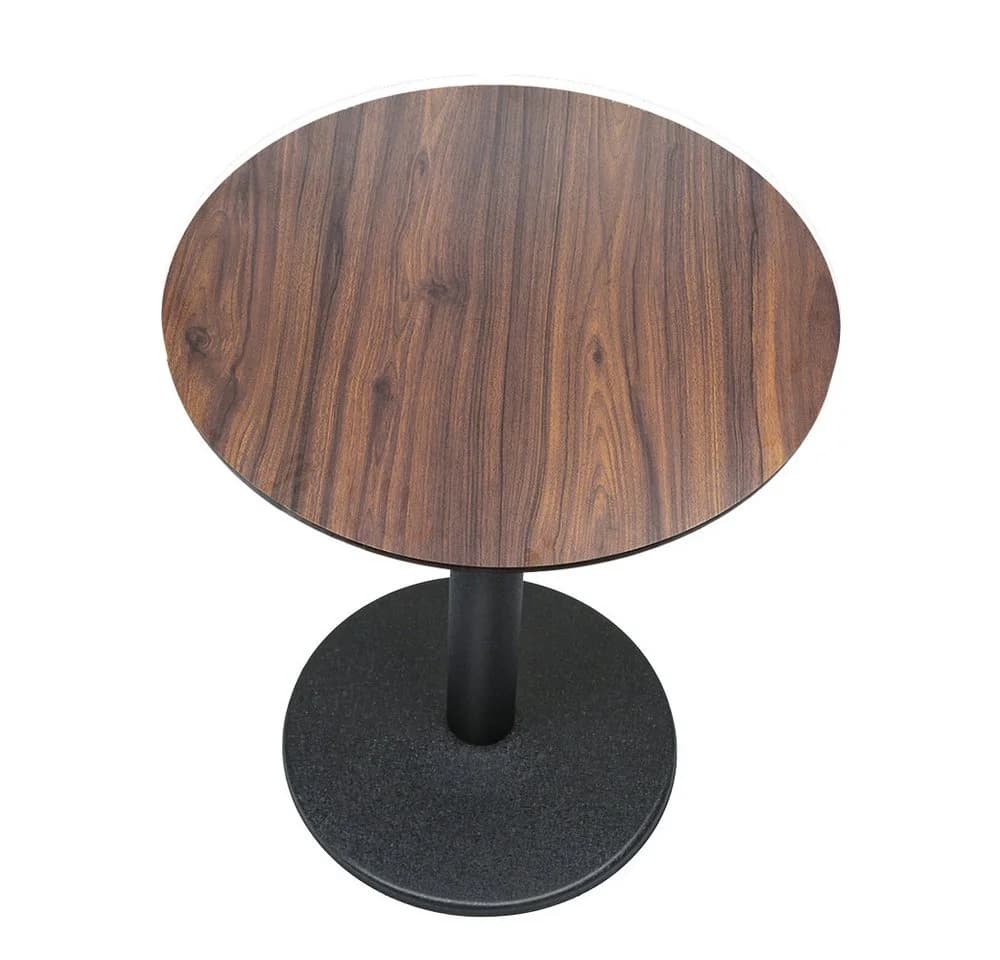 JEOBEST Bartisch Rund Industriestil Holz Metall Schwarz Braun