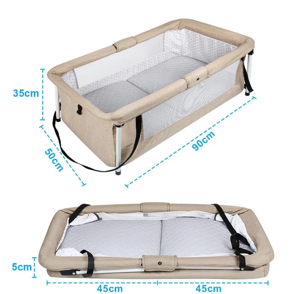 JEOBEST Baby-Reisebett 2-in-1 mit Moskitonetz und Rucksack