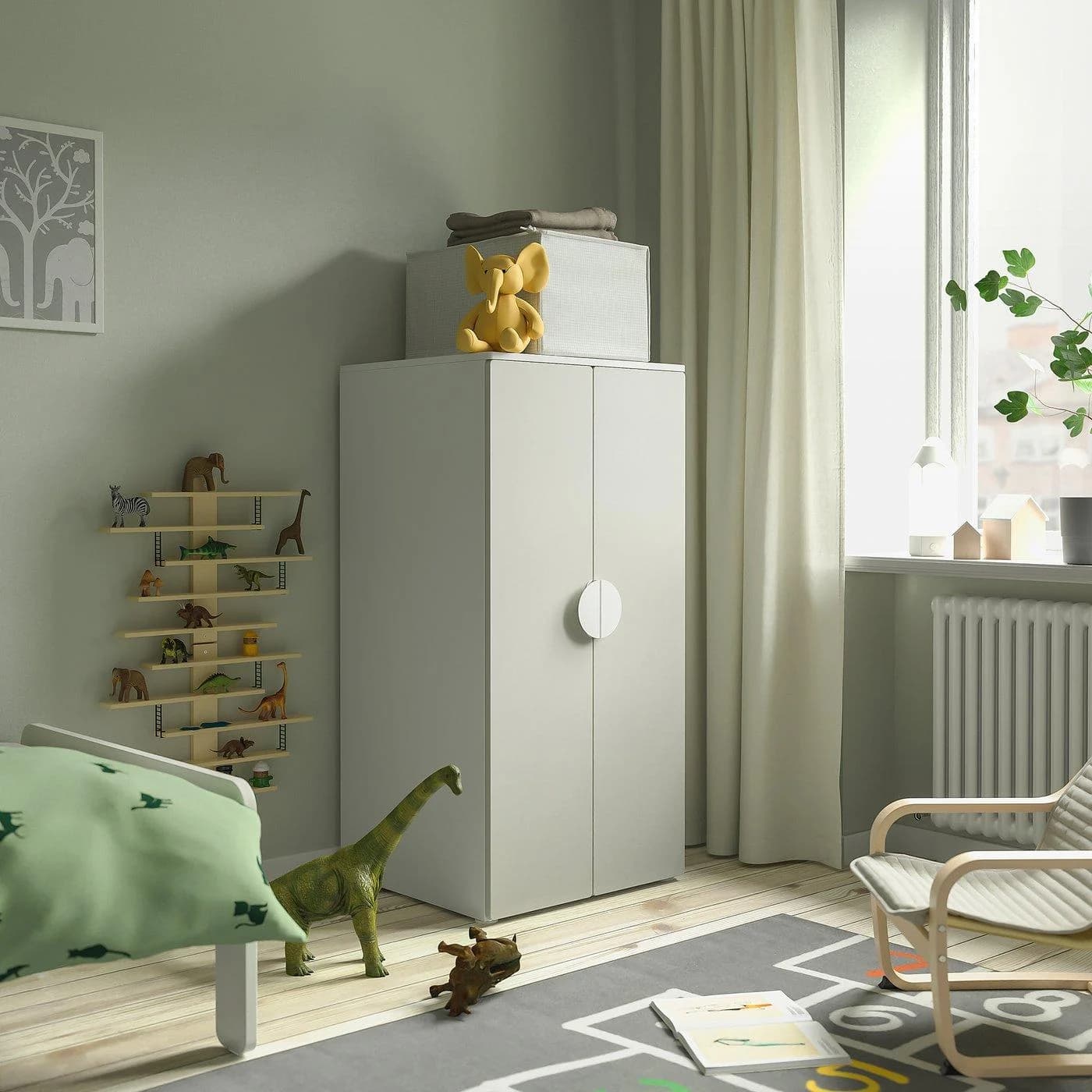 IKEA SMÅSTAD / PLATSA Kleiderschrank Weiß Grau mit 3 Böden