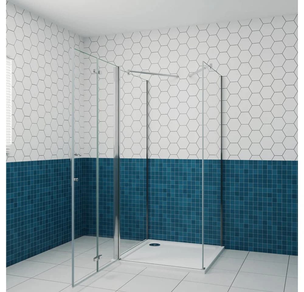 duschspa U-Form Duschkabine 6mm ESG Glas Nano Beschichtung
