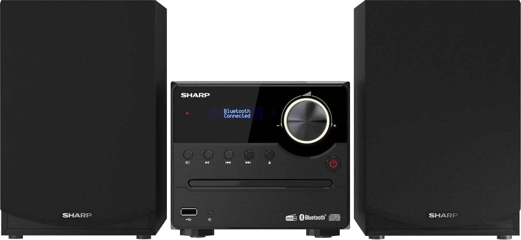 SHARP XL-B517D Mikro Audio-System Schwarz mit Bluetooth 5.0 und CD-Laufwerk