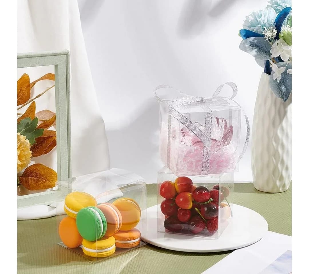 Benecreat Geschenkboxen 30er Set Transparent 9x9x9 cm Faltbar