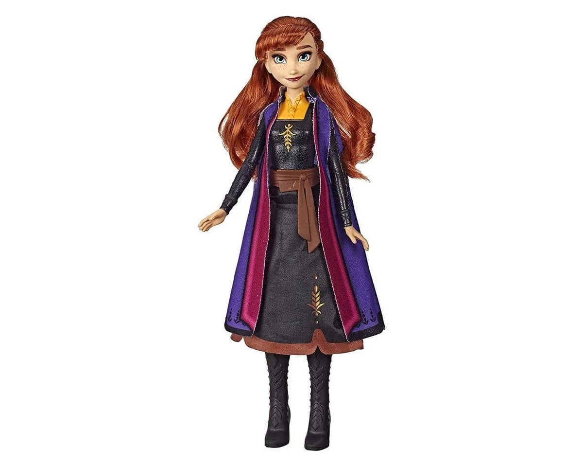 Hasbro Lichtzauber Anna Puppe Frozen II Schwarz-Lila mit Lichteffekt