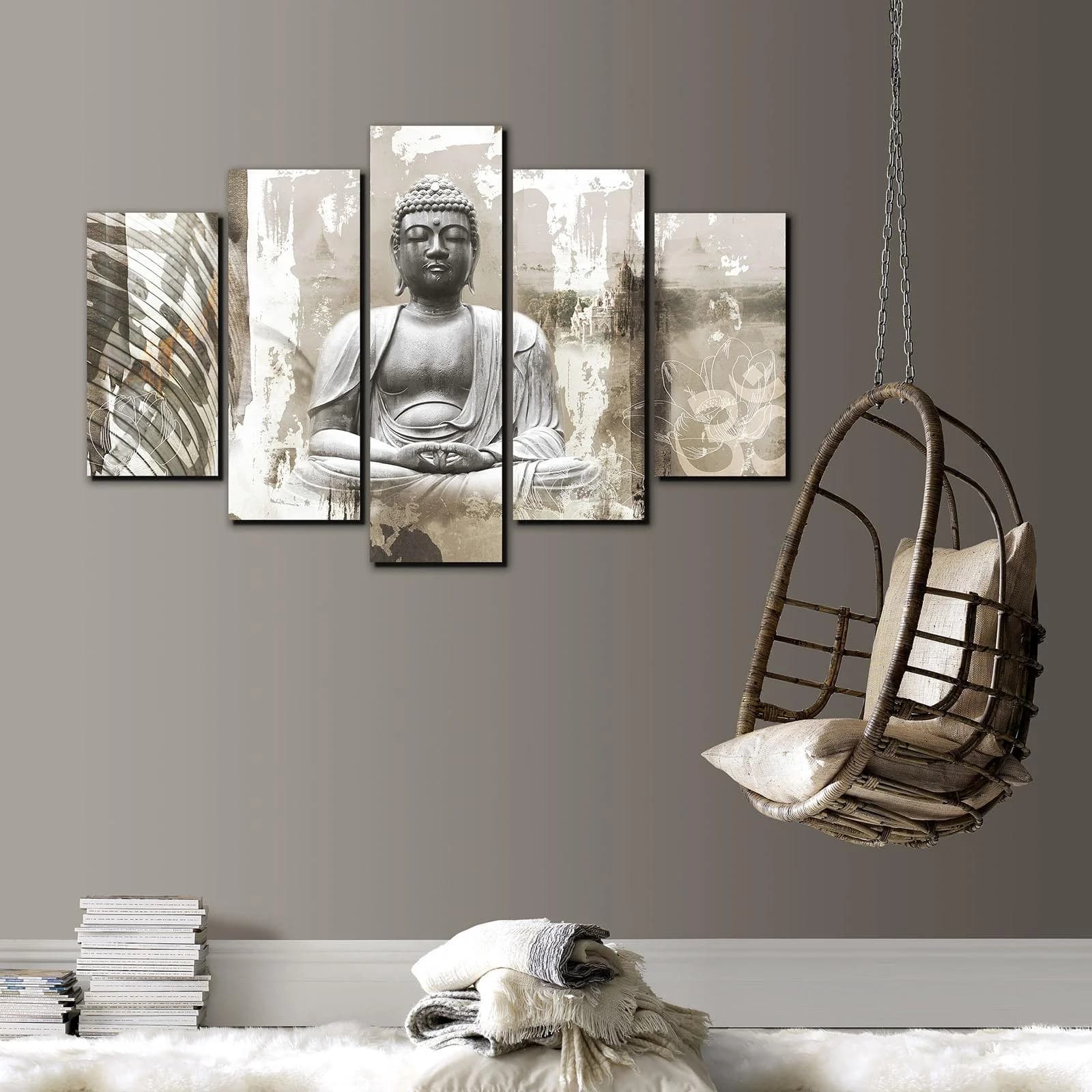 Art for the Home Buddha XXL Leinwandbild-Set, 5-teilig 100x150 cm