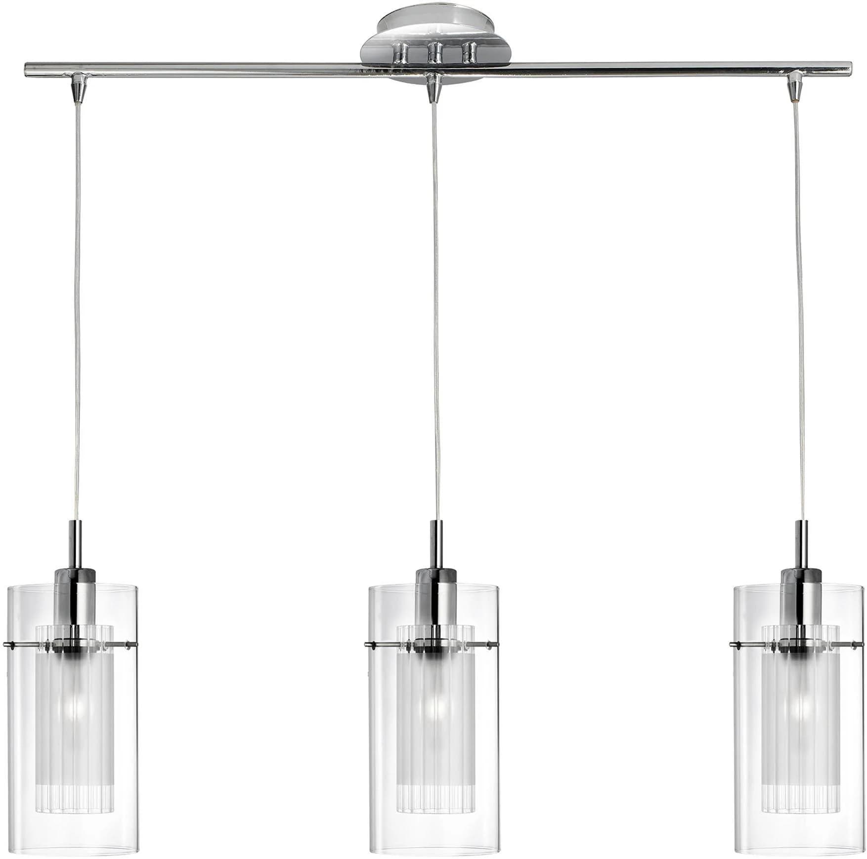 SEARCHLIGHT Duo I 3Lt Pendelleuchte Chrom Glas E14