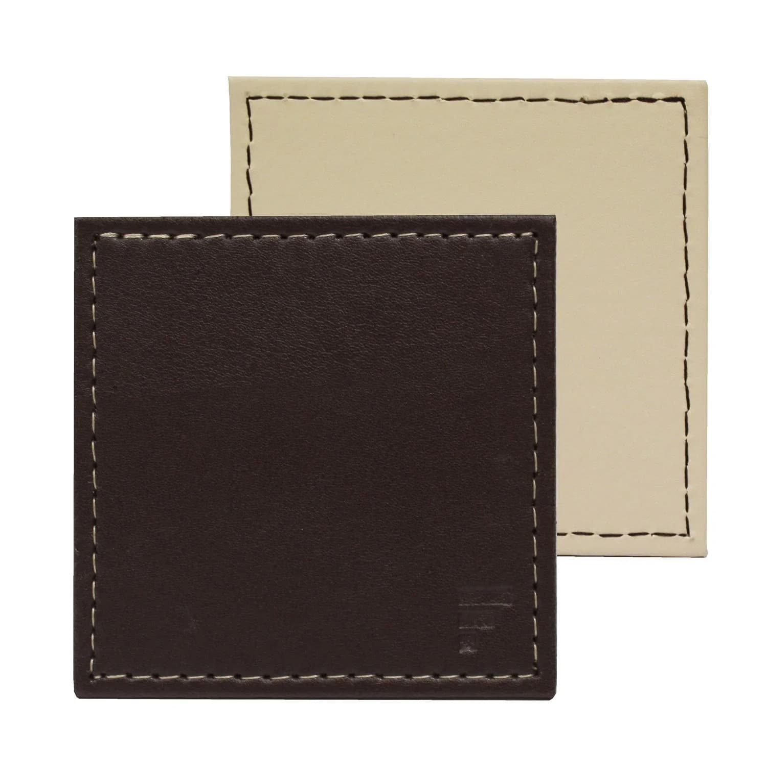 Untersetzer-Set FREEFORM 4 teilig - Kunstleder schokobraun/creme