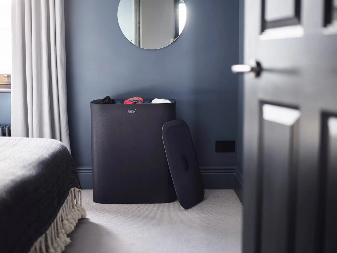 Joseph Joseph Wäschekorb Tota Trio 90L Schwarz 3x30L Tragetaschen