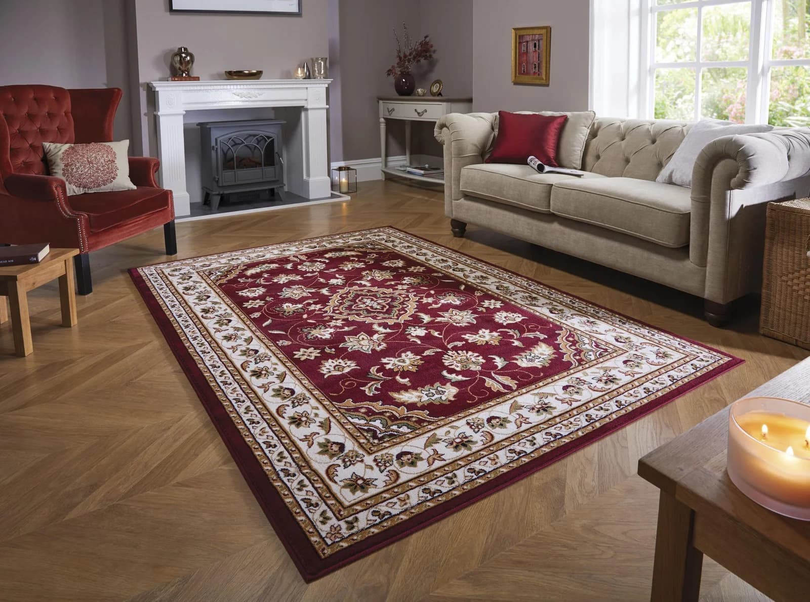 FLAIR RUGS Sherborne Teppich Orientalisch Rot Vintage
