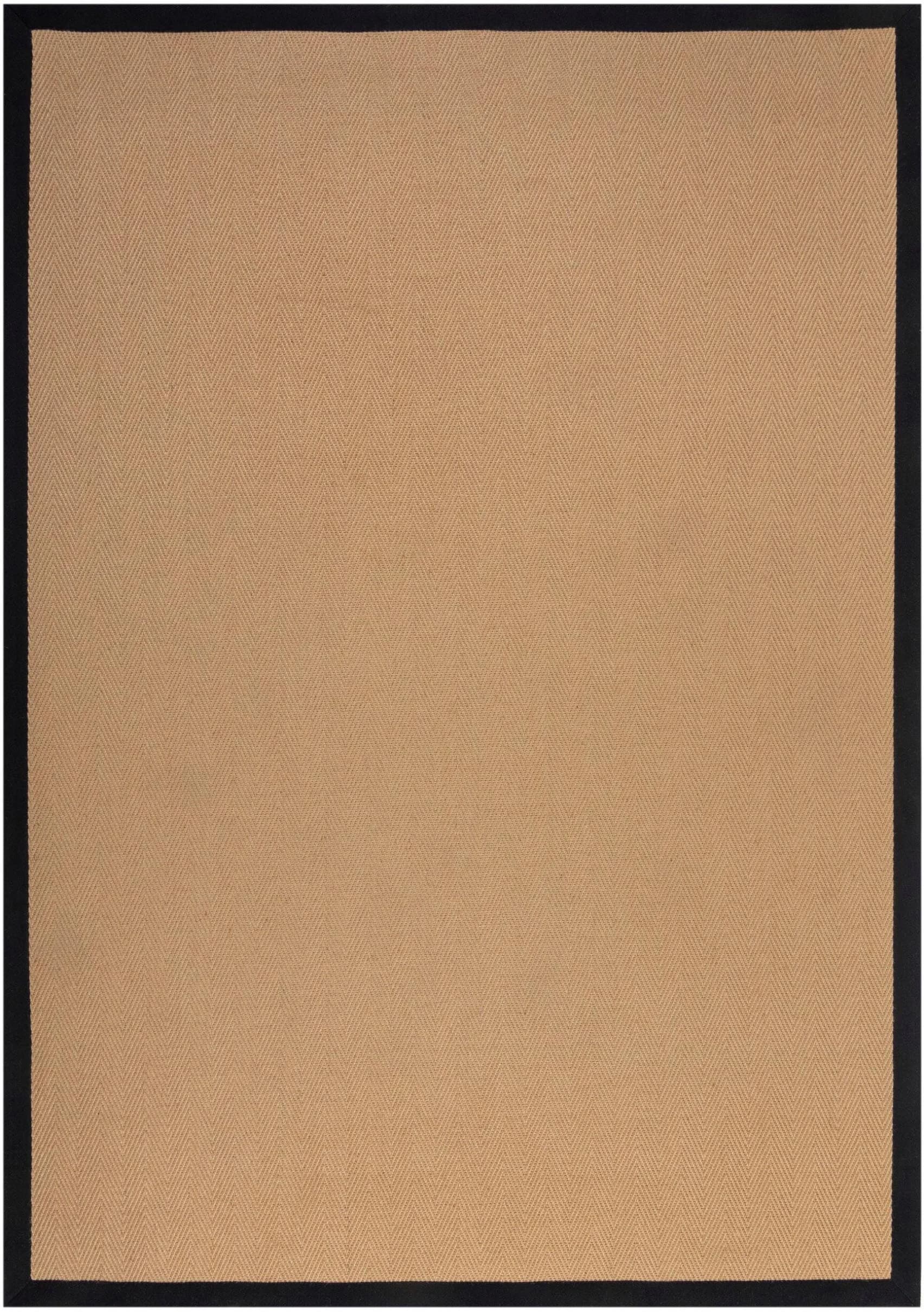 FLAIR RUGS Teppich Kira Schwarz Jute Fischgrätmuster