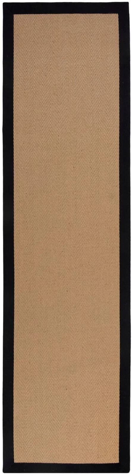 FLAIR RUGS Läufer Kira Schwarz Fischgrätmuster Jute