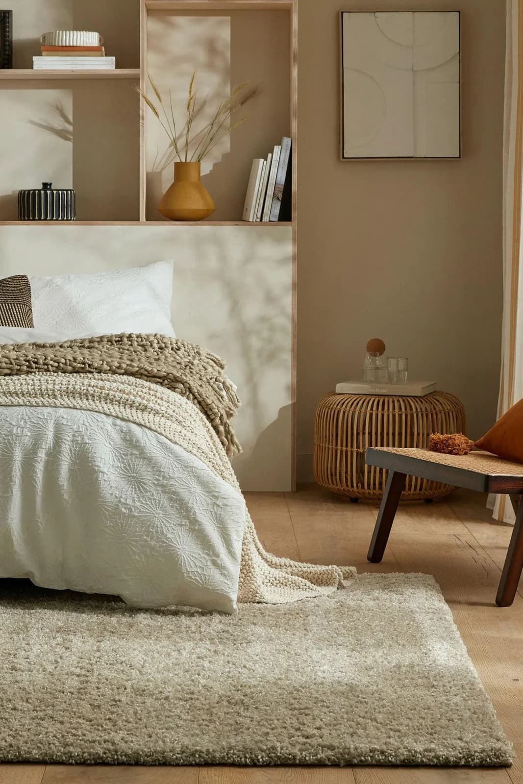 FLAIR RUGS Hochflor-Teppich Feather Beige 120x170 cm