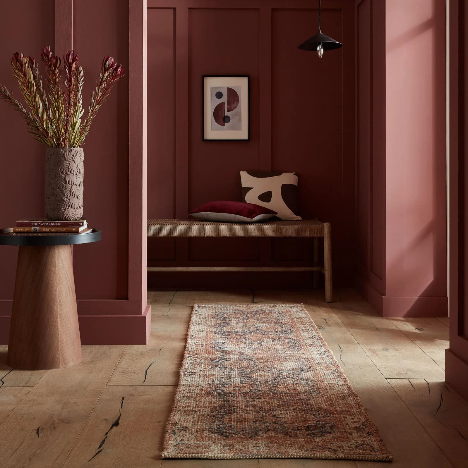 Teppich FLAIR RUGS Miley Jute Vintage-Design Blau