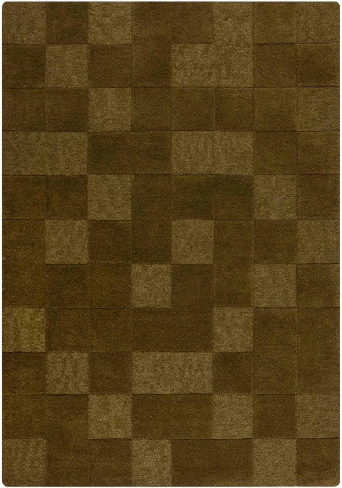 FLAIR RUGS Teppich Checkerboard Grün Hoch-Tief-Effekt Wolle