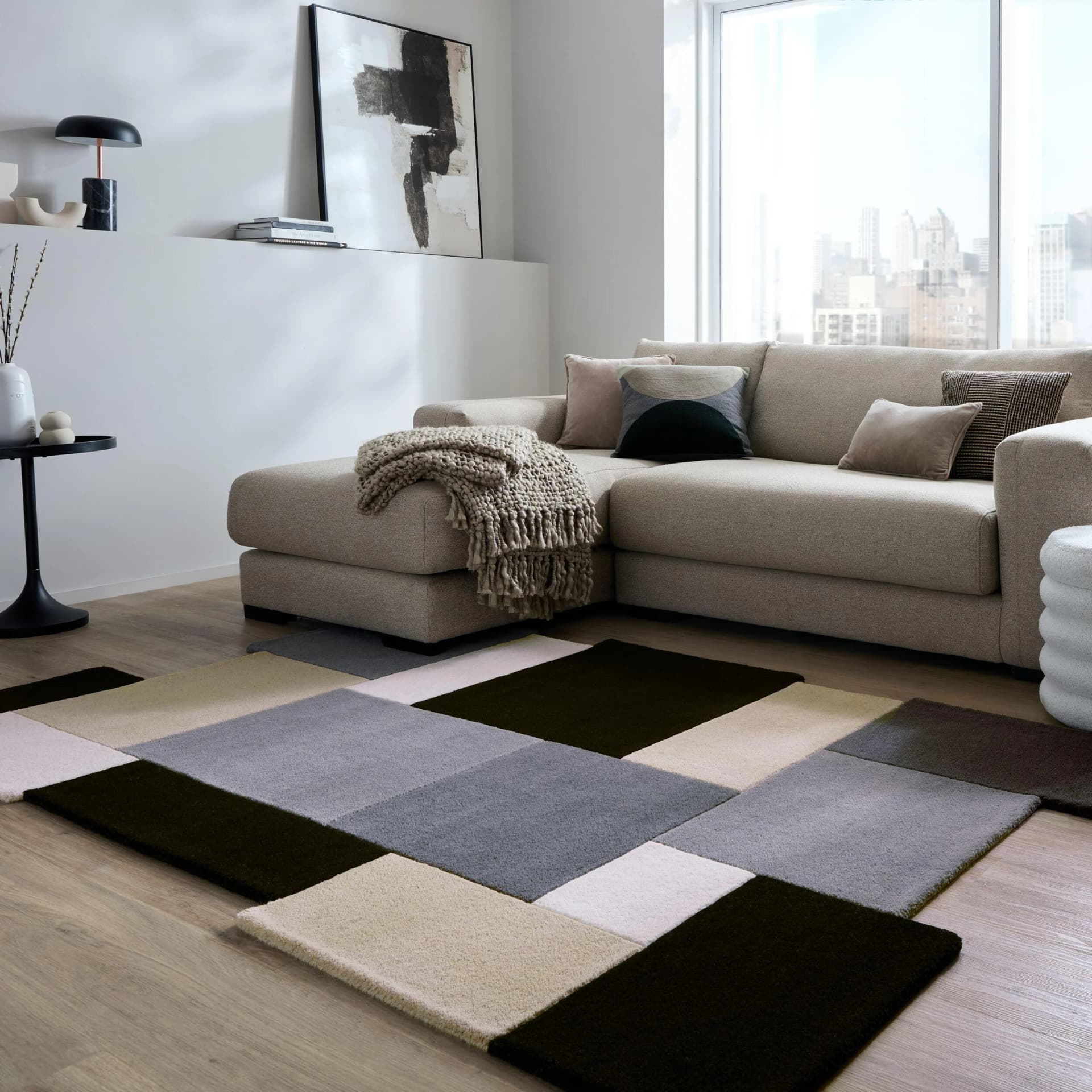 Flair Rugs Wollteppich Abstract Collage 100% Wolle Modern