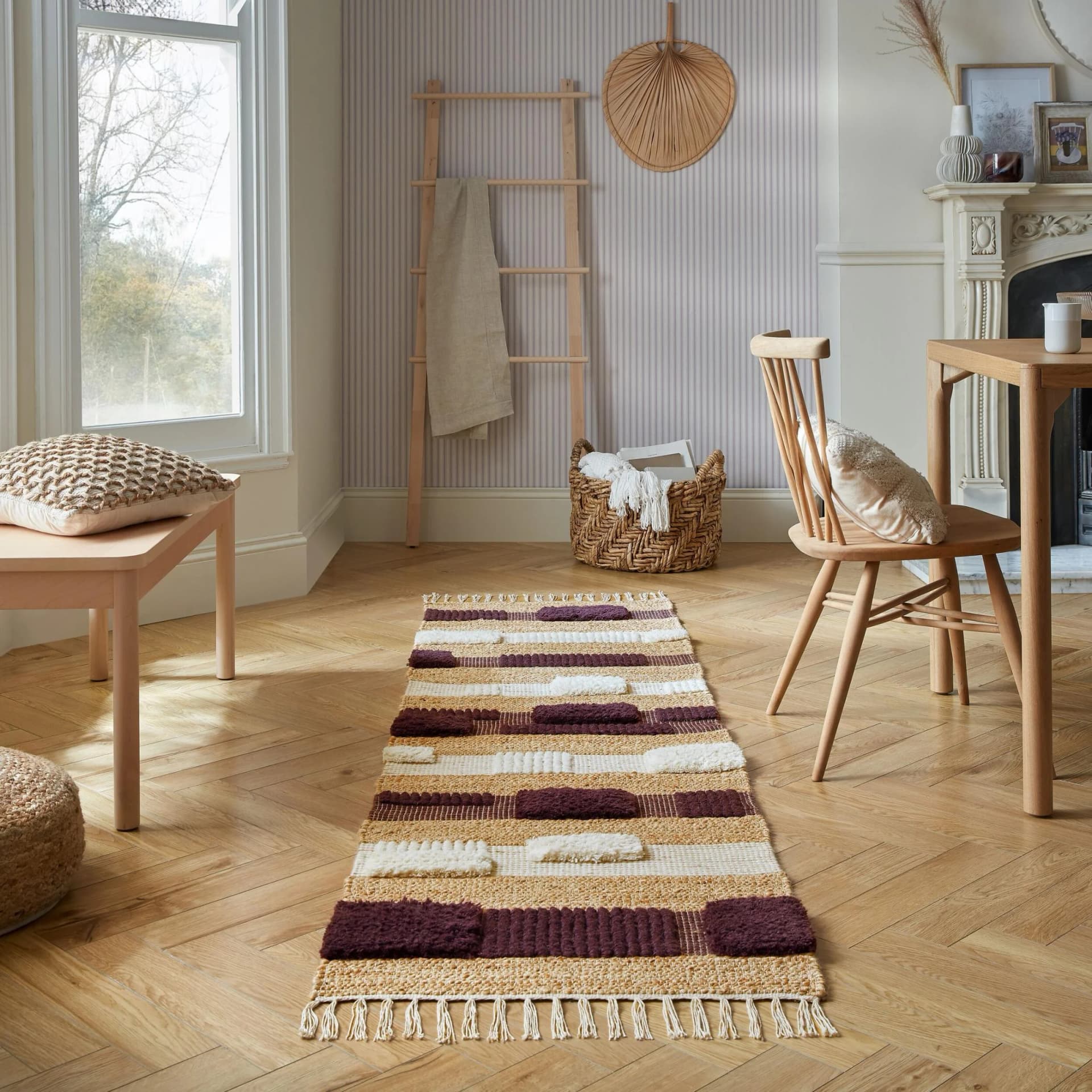 FLAIR RUGS Medina Blocks Teppich Lila mit abstrakten Linien