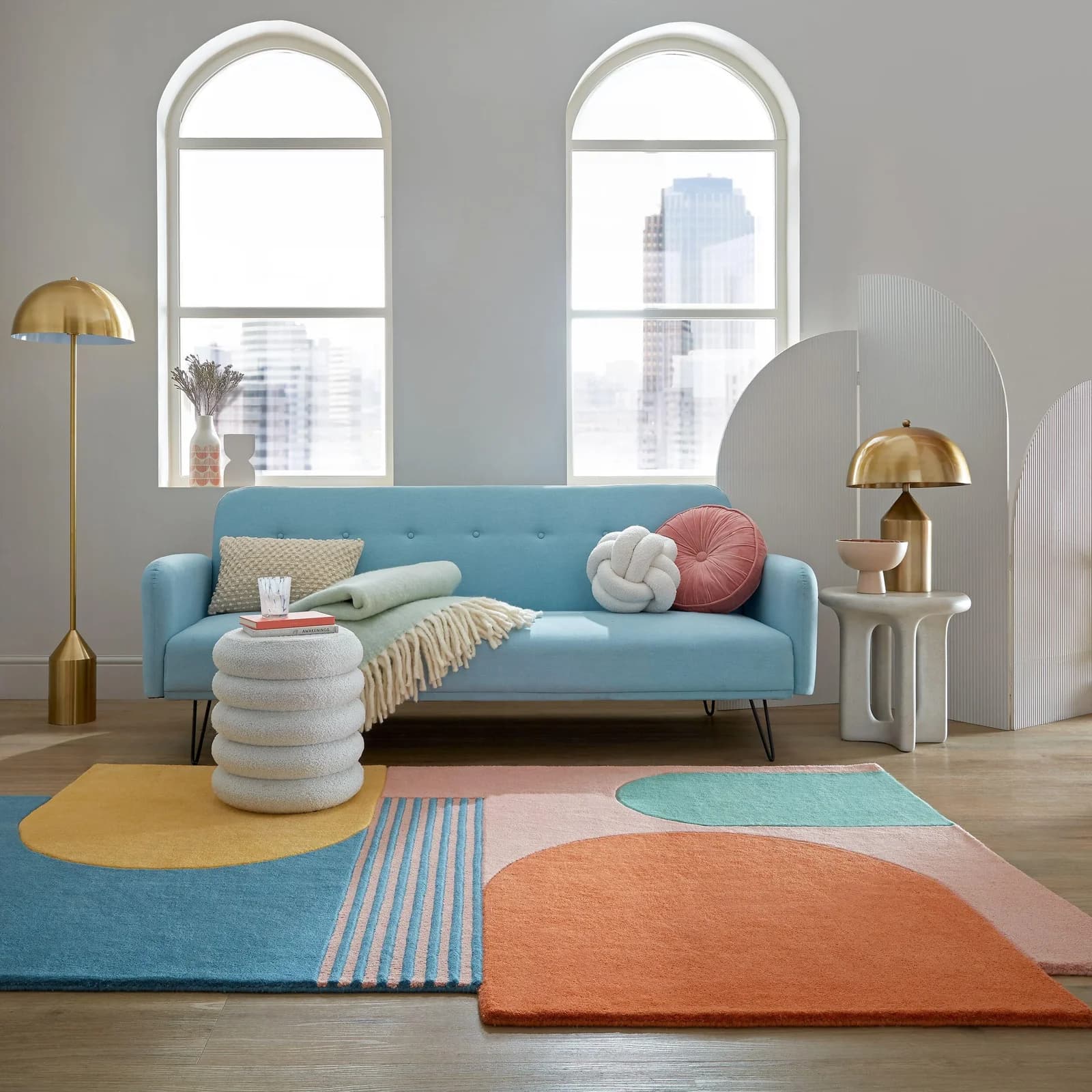 FLAIR RUGS LOZENGE Teppich Bunt Retro Handgetuftet Wolle