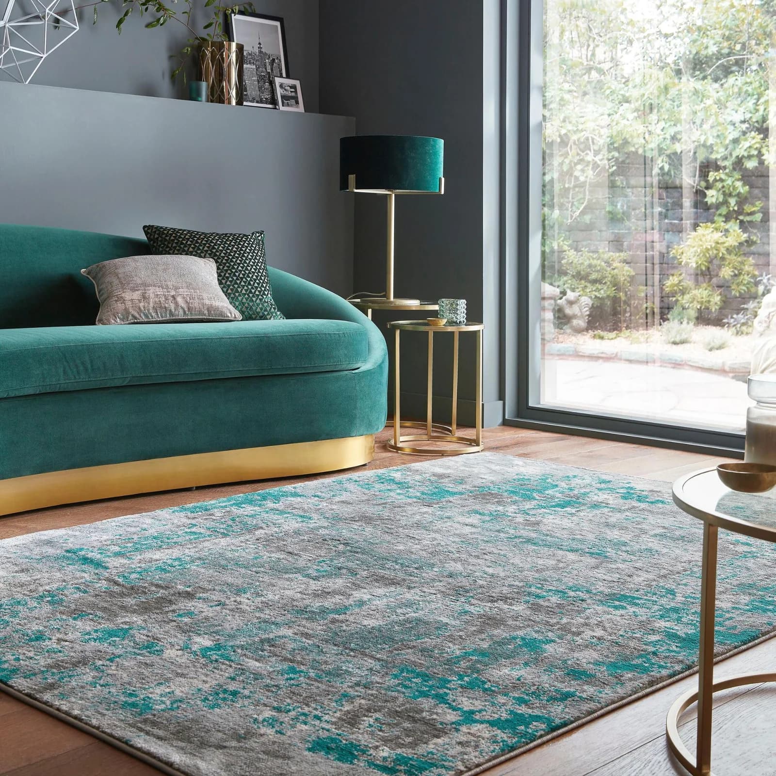 FLAIR RUGS Wonderlust Teppich Grün Abstrakt Vintage Design
