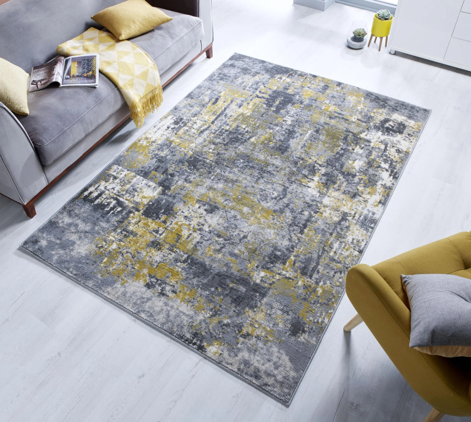FLAIR RUGS Wonderlust Teppich Ocker Abstrakt