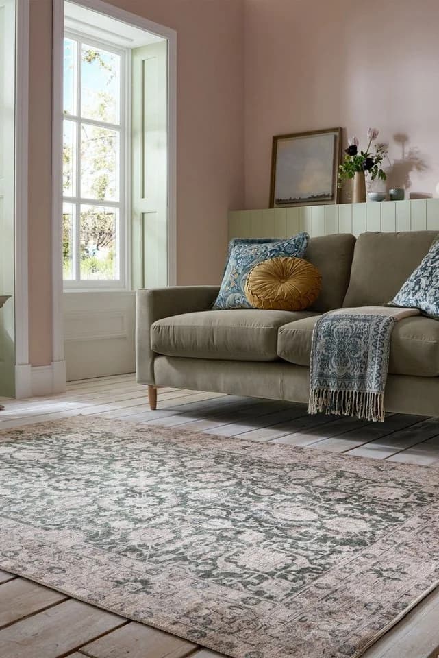 FLAIR RUGS Beau Floral Teppich Grün Vintage