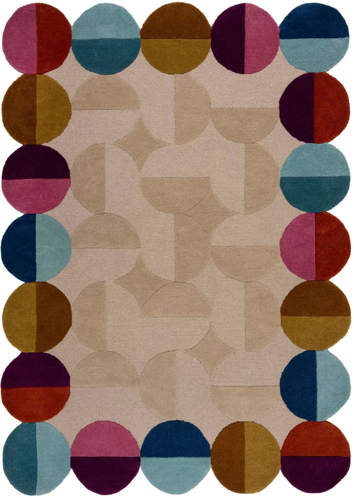 Wollteppich Mia Scallop 2 Rosa Retro Design