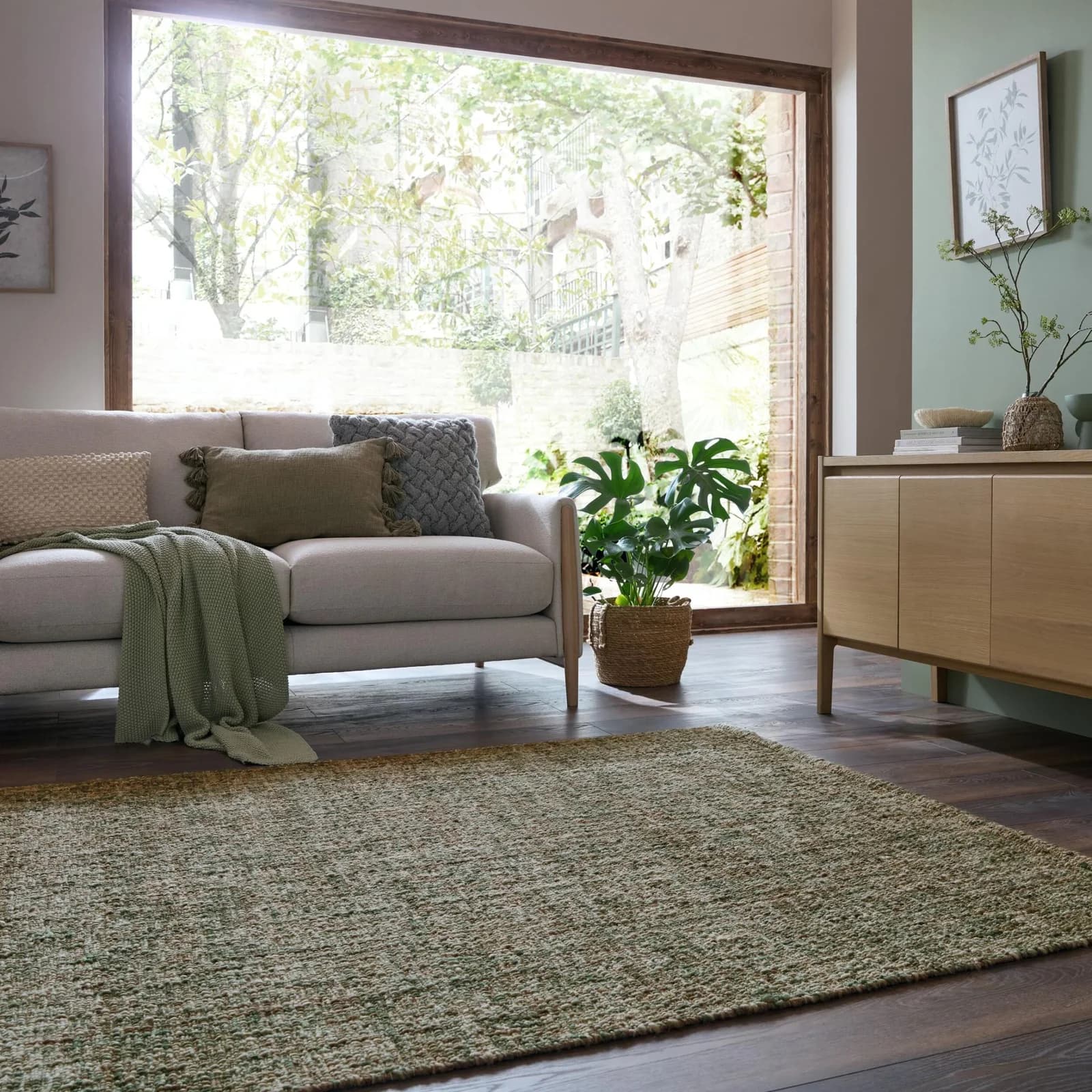 FLAIR RUGS Heather Teppich Grün Handgewebt 120x170 cm