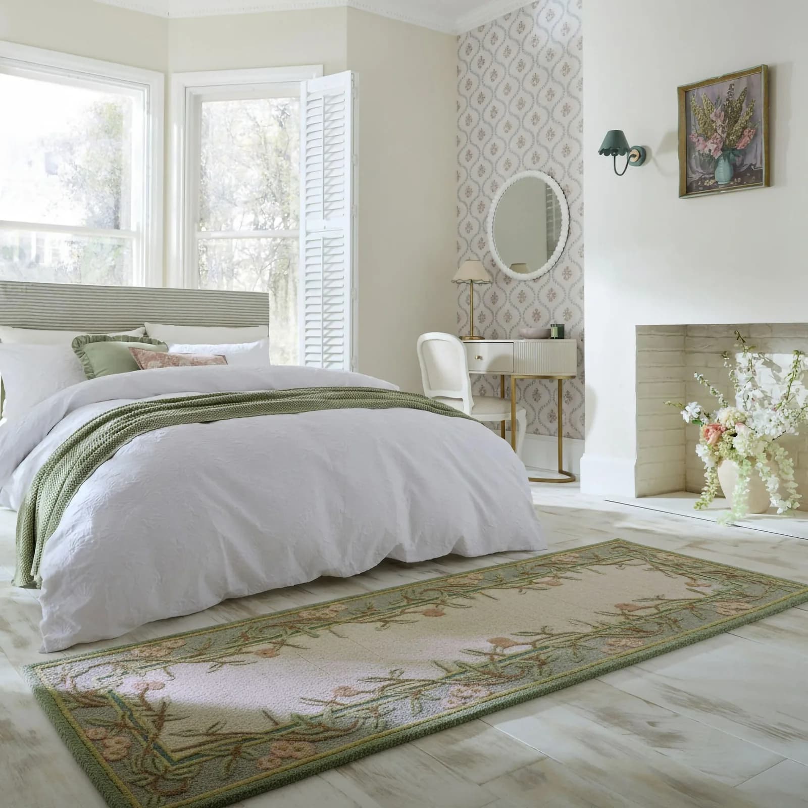 FLAIR RUGS Verona Floral Wool Teppich Mehrfarbig Handgetuftet