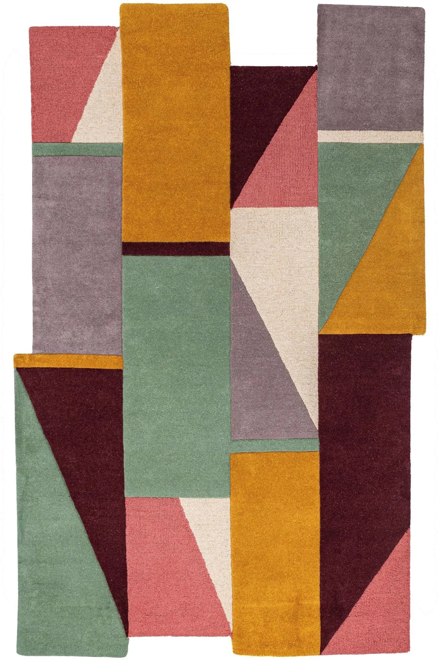 FLAIR RUGS Shuffle Shaped Wollteppich Pastell Mehrfarbig
