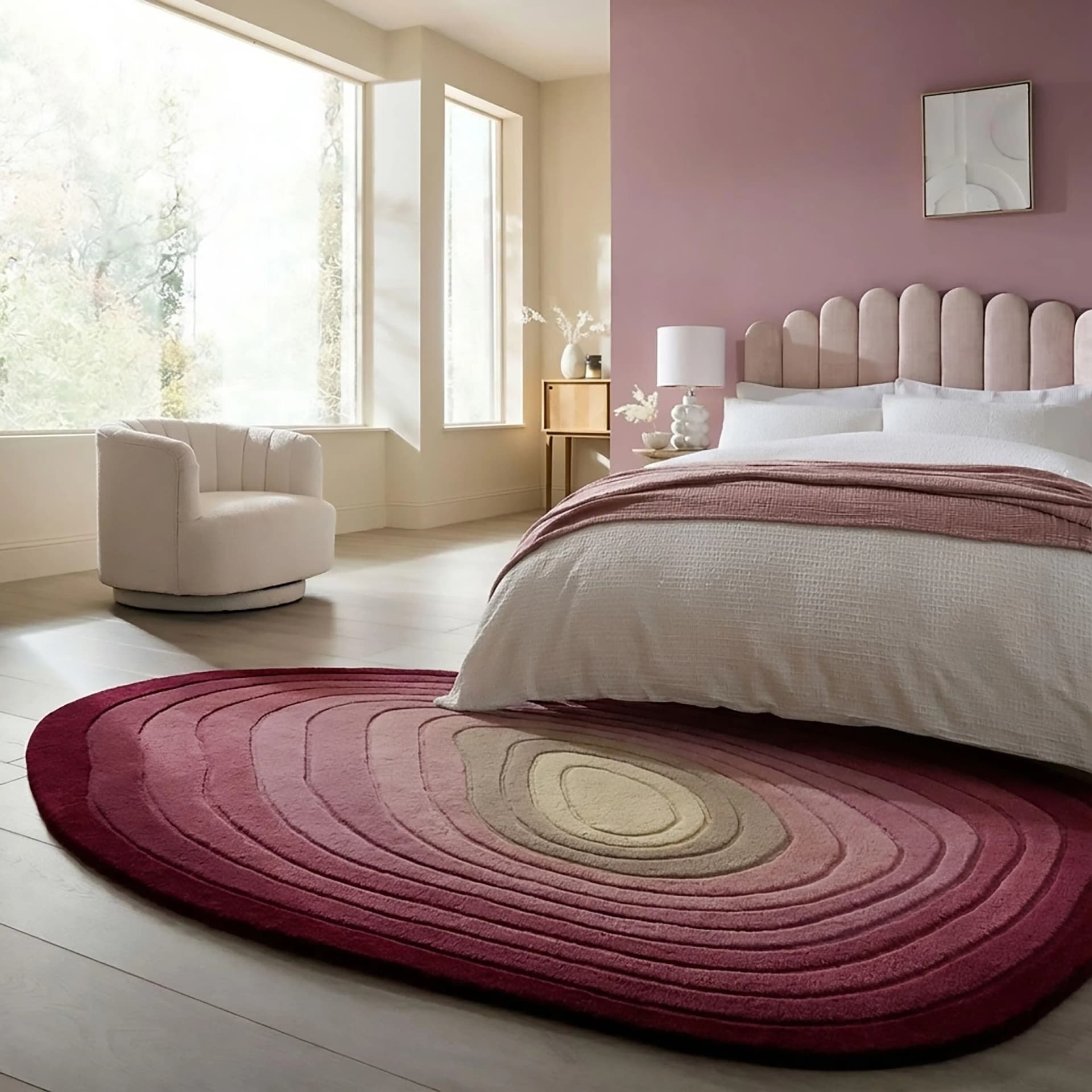 FLAIR RUGS Puddle Ombre Wool Teppich Maulbeere Handgetuftet