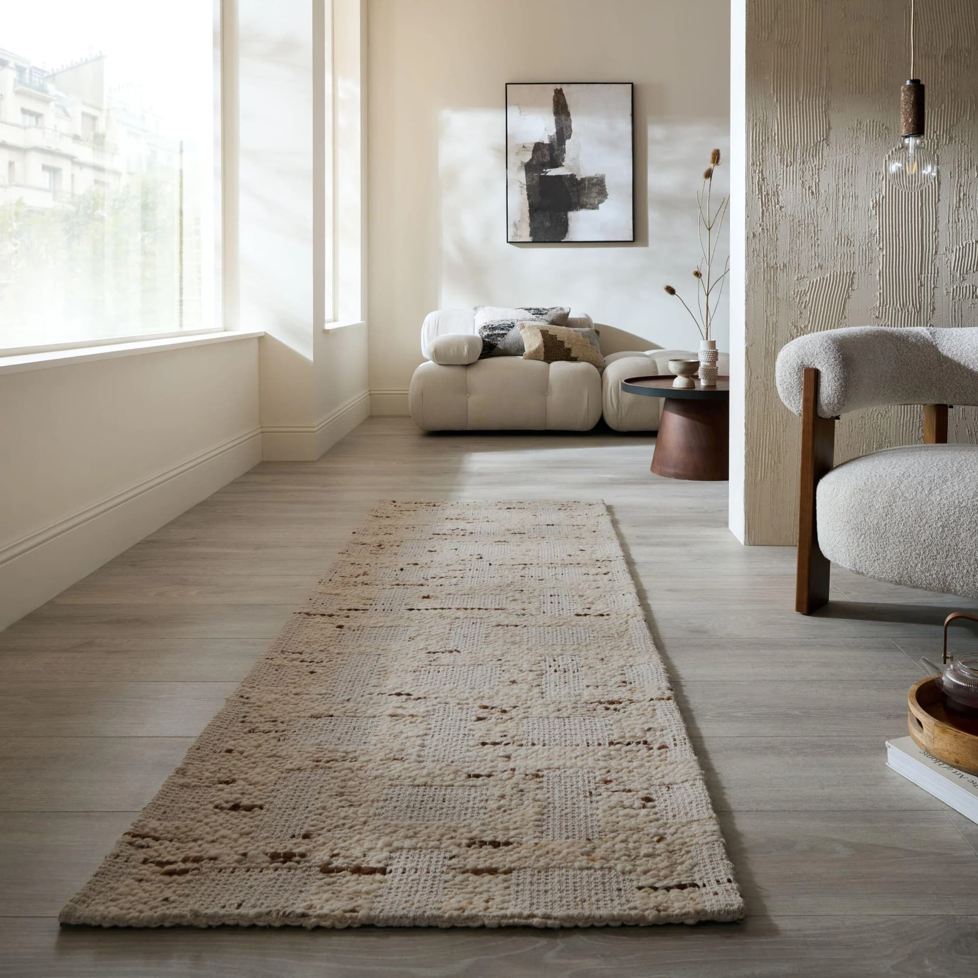 FLAIR RUGS ROVA Wool Blend Teppich natürlich skandinavisch