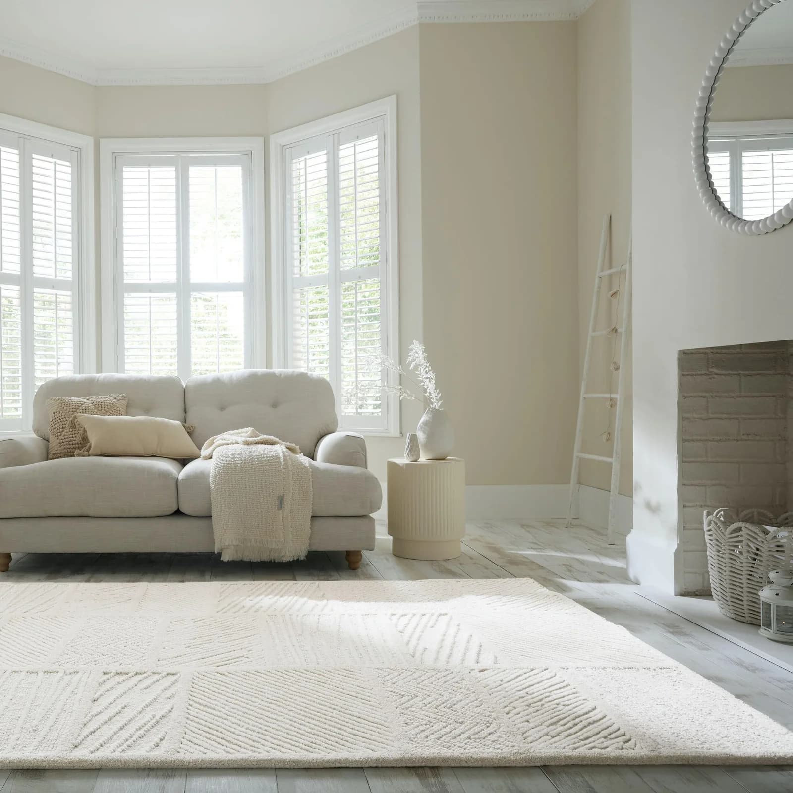 FLAIR RUGS Teppich Sculptured Blocks Weiß Handgetuftet