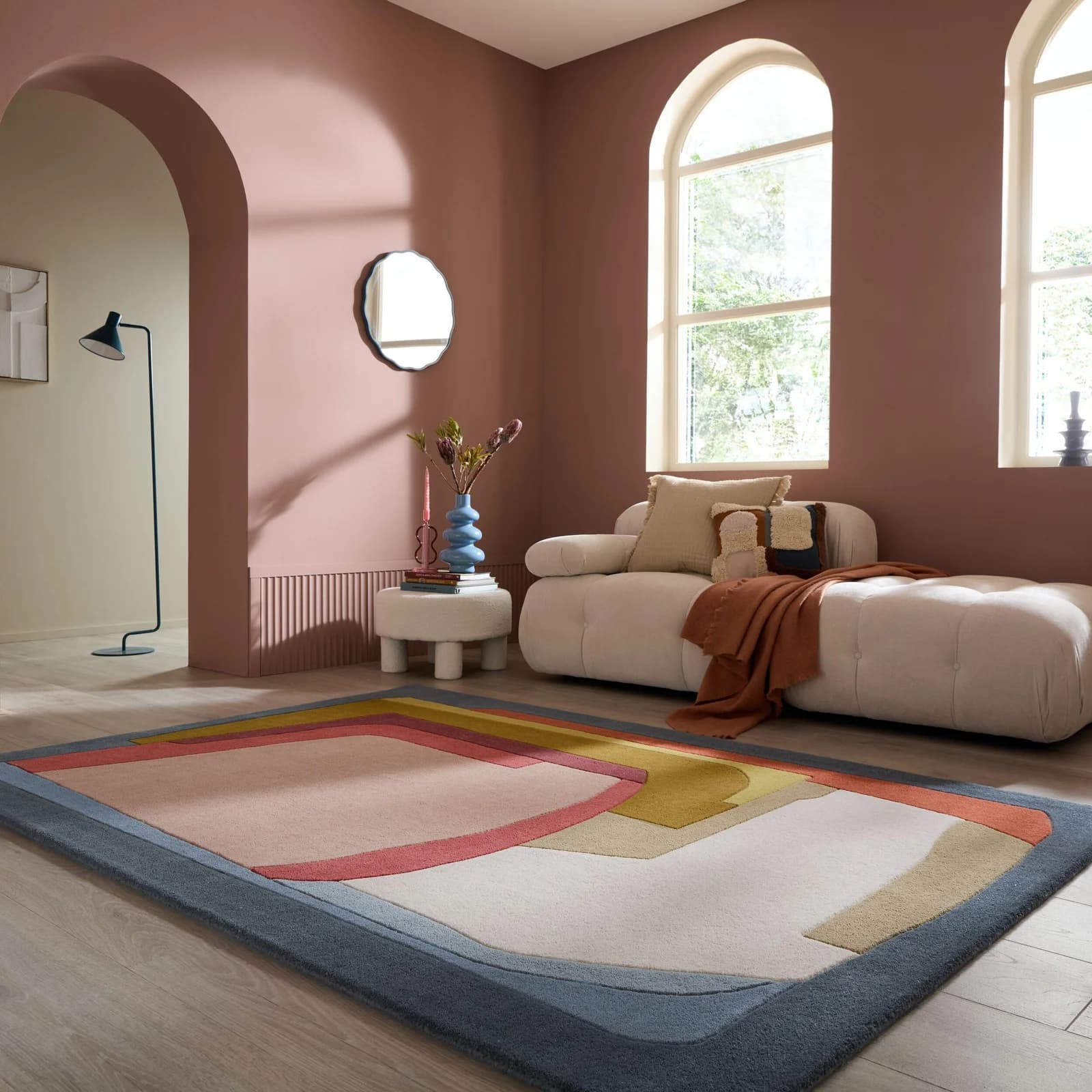 FLAIR RUGS Elwin Wollteppich Mehrfarbig Handgetuftet